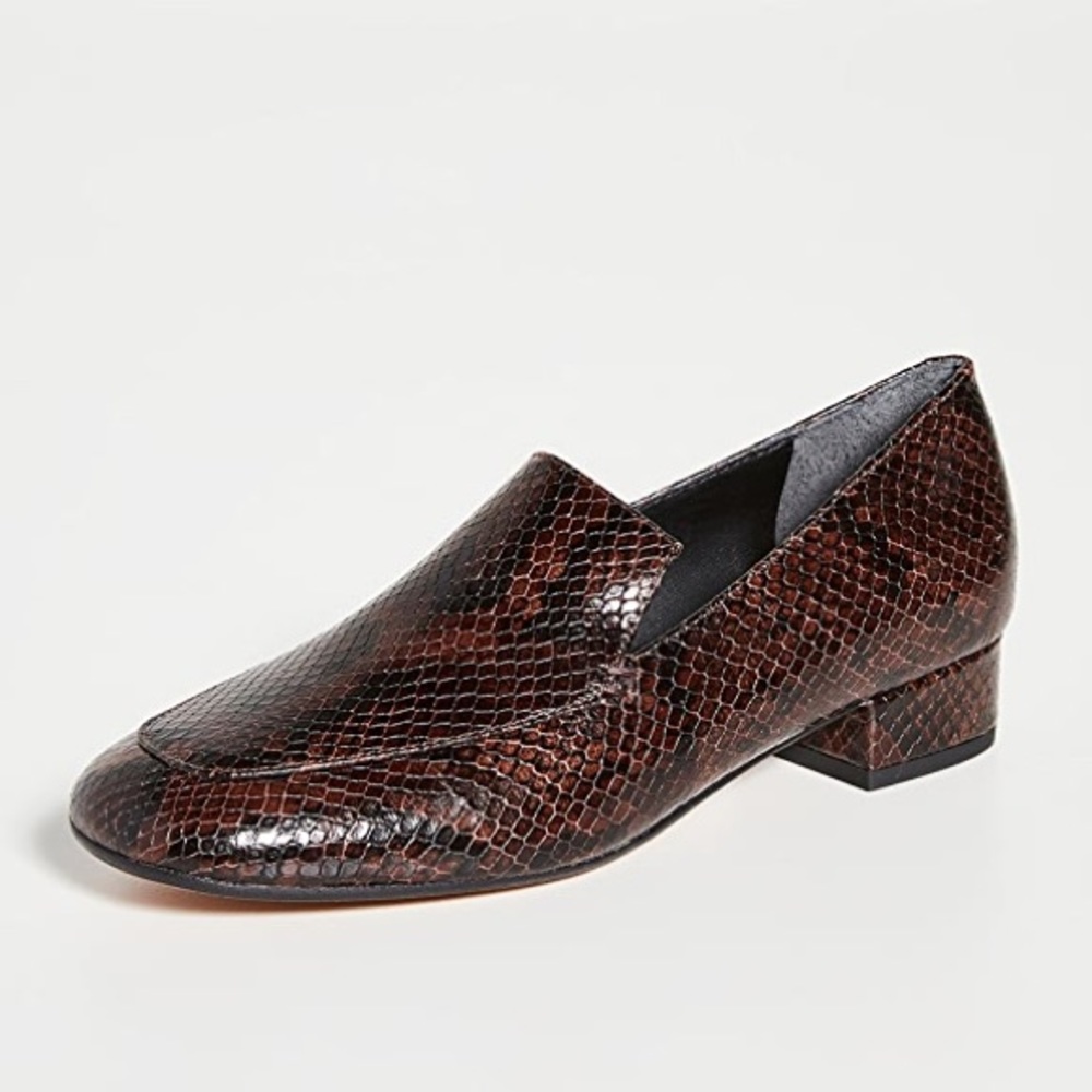 New Vince Fauna Chocolate Snake Loafers - Picture 3 of 6